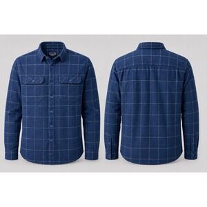 Patagonia Mens Fjord Flannel Shirt  MENS MED Organic WINDOWPAINE BLUE GRAY